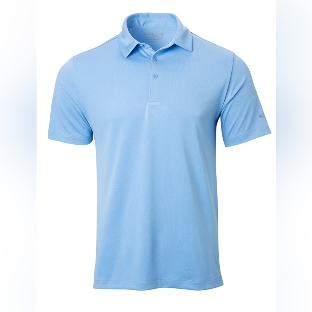 Columbia Omni-Wick Drive Polo Short Sleeve Golf Shirt Men’s small Light Blue - Picture 2 of 6